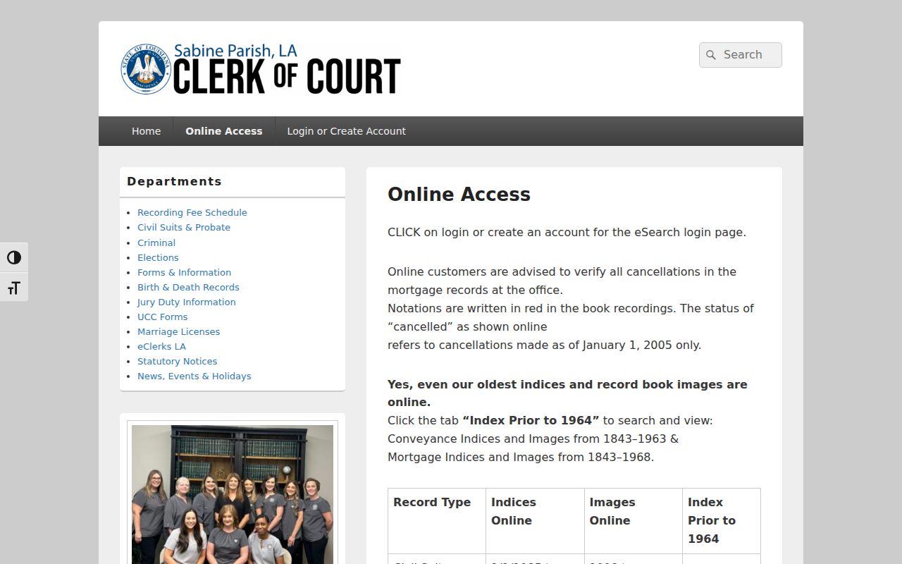 Sabine Parish case search source for local online record coverage