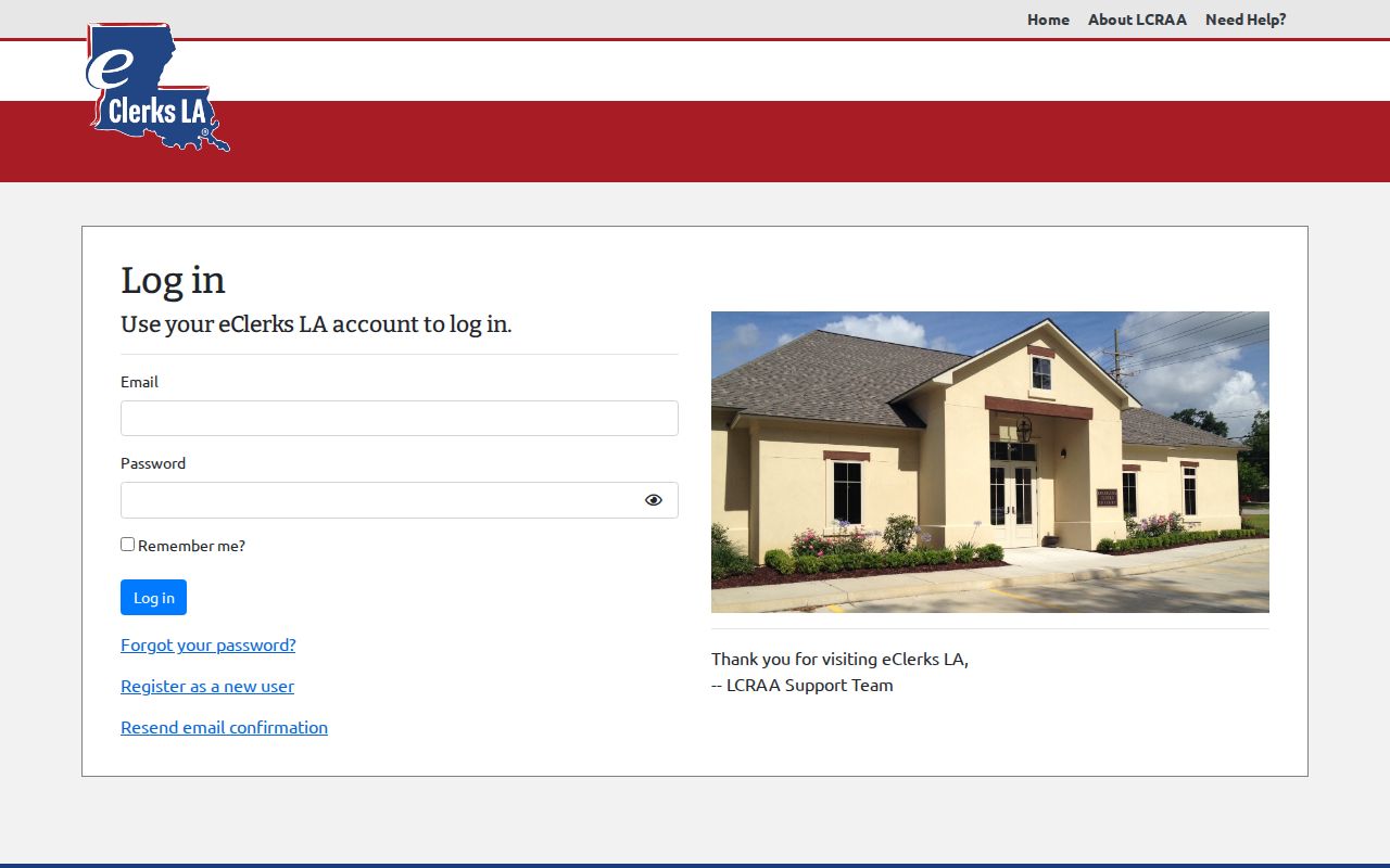 Sabine Parish case search source for eClerks account login
