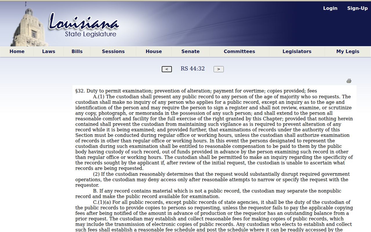 Sabine Parish court records source for Louisiana public record access procedures