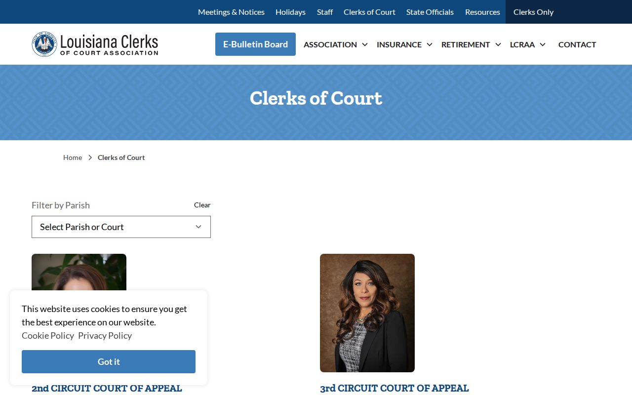 Sabine Parish court docket clerk of court directory