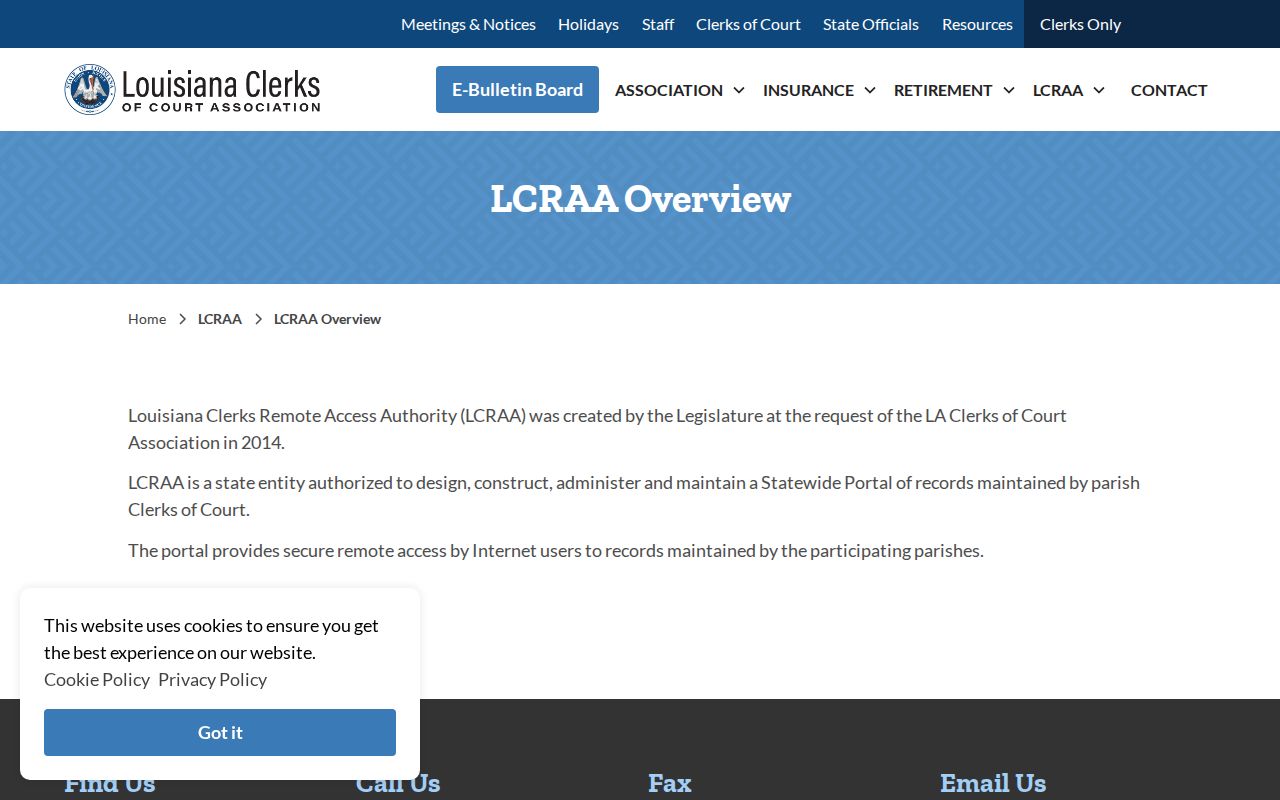Sabine Parish court docket LCRAA statewide portal access